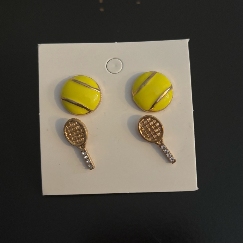 🎾 Tennis Earrings 🎾 - Picture 4 of 5